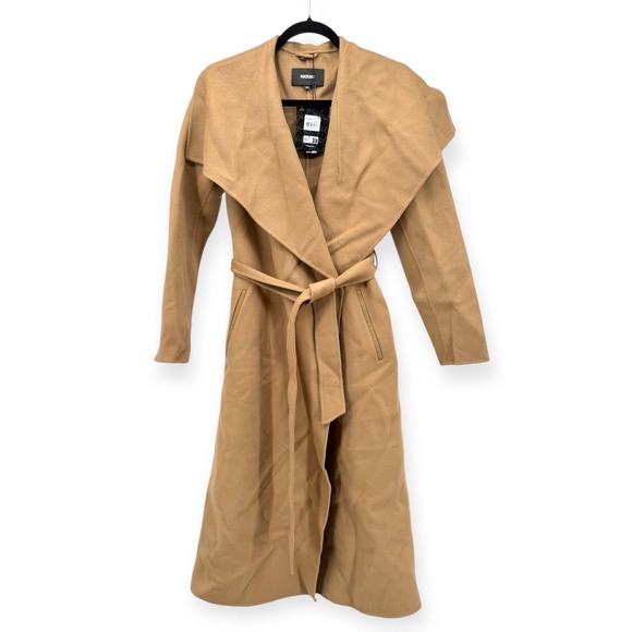 NWT Mackage Mai Lightweight Wrap Wool Coat in Light Camel $1,090 - Size Small - Picture 6 of 15